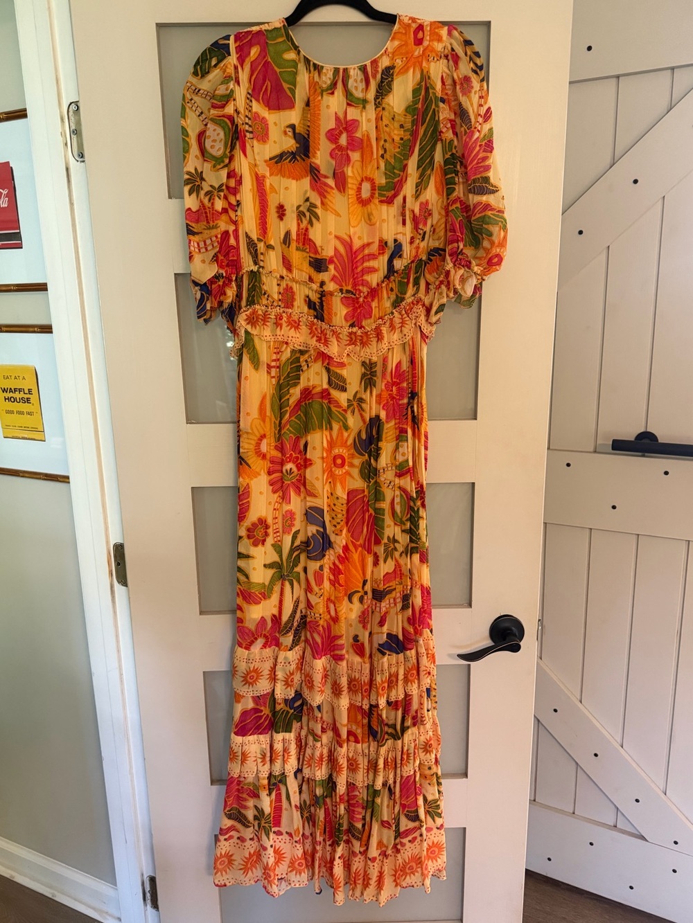 Farm Rio Yellow Rio Tapestry Tropical Maxi Dress Small NWT - Picture 2 of 5